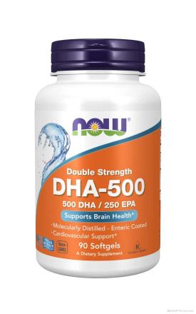 Омега 3 Рибено Масло DHA 500 мг х 90 меки капсули Now Foods | Omega-3 DHA