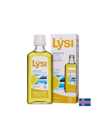 Омега 3 Масло от черен дроб на исландска риба треска 2160 мг + витамини А и Д3 х 240 ml LYSI