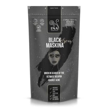 МАСКИНА Био маска за лице ЧЕРНА х 60 гр INA ESSENTIALS | Maskina