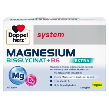 Магнезиев бисглицинат + Витамин Б6 х 60 капсули ДОПЕЛХЕРЦ СИСТЕМ | Doppelherz System