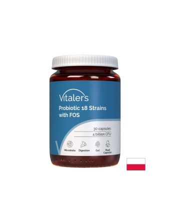 Пробиотик 18 щама + пребиотик FOS 4 млрд CFU х 30 капсули Vitaler's