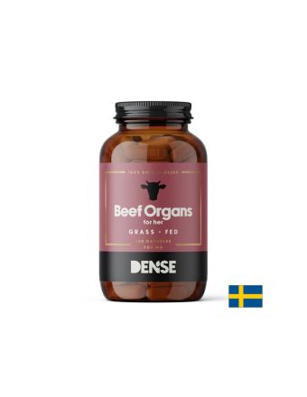 Говежди черен дроб, бъбрек и сърце + калций х 180 капсули DENSE | Beef liver, kidney, heart & calcium