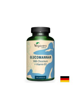 Глюкоманан 4000 мг + хром и витамин Б3 х 180 капсули Vegavero | Glucomannan