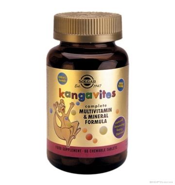 КАНГАВИТС Детски мултивитамини х 60 таблетки за дъвчене (горски плодове) СОЛГАР | KANGAVITES Solgar
