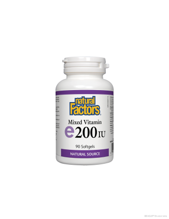 Витамин E (токофероли микс) 200IU х 90 капсули Natural Factors | Vitamin E softgels
