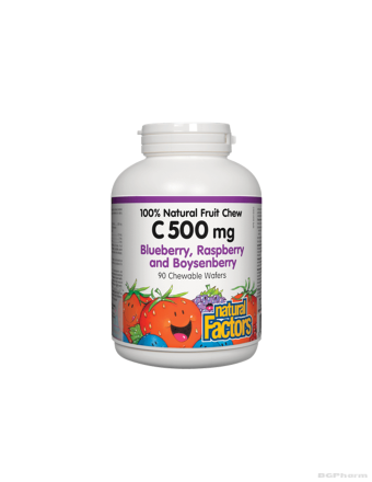 Витамин Ц 500мг х 90 дъвчащи таблетки (горски плодове) Natural Factors