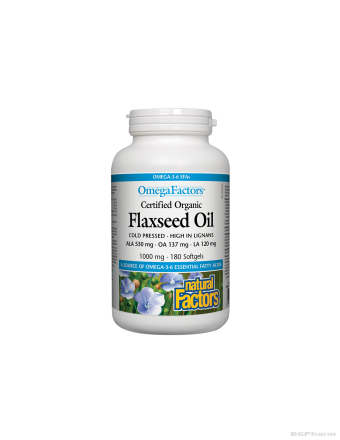 Ленено масло 1000мг х 180 капсули Natural Factors | Flaxseed Oil