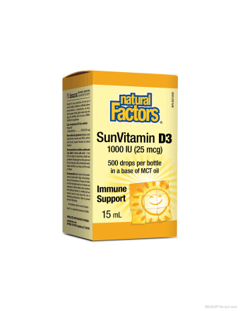 Витамин Д3 1000IU x 15 ml / 500 дози Natural Factors | Vitamin D3 Liquid