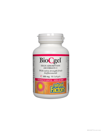 Витамин Ц 500 mg (калциев аскорбат) х 90 капсули Natural Factors | Vitamin C BioCgel™