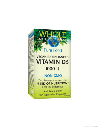 Whole Earth & Sea® Витамин D3 за вегани 1000IU х 90 капсули Natural Factors | Vegan D3