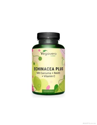 Ехинацея + Куркума, Рейши и Витамин Ц за имунитет х 120 капсули Vegavero