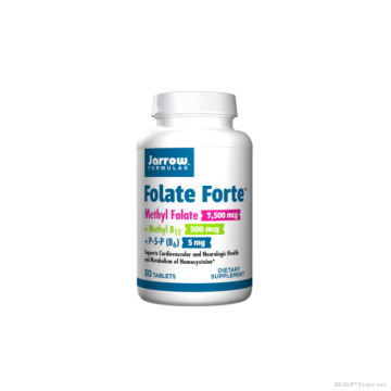 ФОЛАТ ФОРТЕ Формула с метил фолат + метилкобаламин + P-5-P х 30 таблетки ДЖАРОУ | Jarrow Formulas Folate Forte
