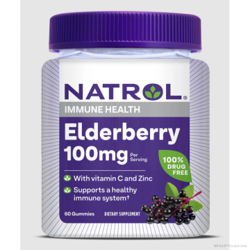 Натрол Екстракт от Бъз 100 мг х 60 желирани таблетки | Natrol Elderberry