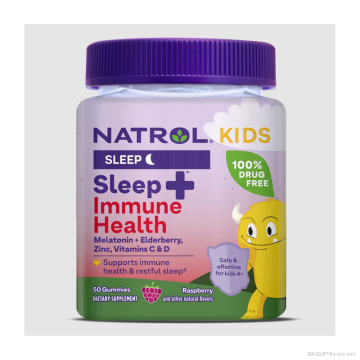 Натрол КИДС СЛИЙП + ИМУН с Мелатонин х 50 желирани таблетки | Natrol Kids Sleep+ Immune Health Gummies