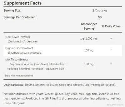 LIVER CAPS Хранителна добавка за черен дроб х 100 капсули Now Foods