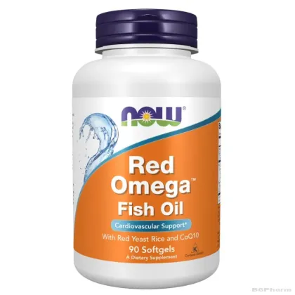 ЧЕРВЕНА ОМЕГА Червен Ориз + Омега 3 + Коензим Q10 х 180 капсули Now Foods | Red Omega