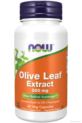 Маслина лист екстракт 500 мг х 60 капсули Now Foods | Olive Leaf
