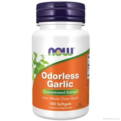 Чесън екстракт без мирис х 100 меки капсули Now Foods | Odorless Garlic