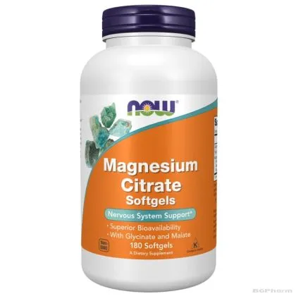Магнезий цитрат 134 мг х 180 меки капсули Now Foods | Magnesium Citrate