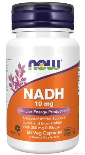 Никотинамид Аденин Динуклеотид NADH 10 Мг + D-Рибоза х 60 капсули Now Foods