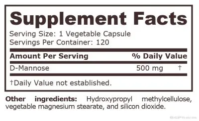 Д - Маноза 500 мг х 120 капсули Pure Nutrition | D-Mannose