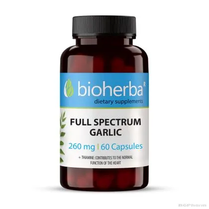 Чесън 350 мг х 100 капсули БИОХЕРБА | BIOHERBA Full Spectrum Garlic
