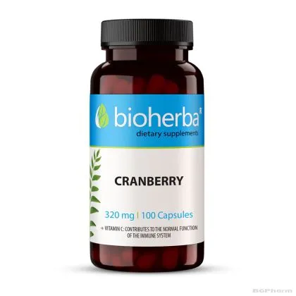 Червена боровинка 320 мг х 100 капсули БИОХЕРБА | BIOHERBA Cranberry