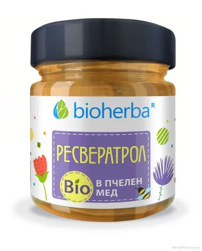 Пчелен мед БИО + Ресвератрол х 280 гр БИОХЕРБА | ORGANIC BEE HONEY BIOHERBA