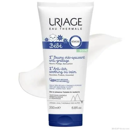 Юриаж БЕБЕ Успокояващ олио-балсам за суха кожа х 200 мл | URIAGE BEBE 1ER BAUME OLEO-APAISANTE