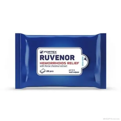 РУВЕНОР Мокри кърпи при хемороиди х 20 броя ФОРТЕКС | FORTEX Ruvenor
