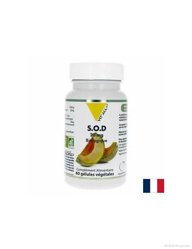 СОД Супер Оксид Дисмутаза 20 мг x 60 капсули ВИТАЛ ПЛЮС | Vit'all + SOD Super Oxide Dismutase