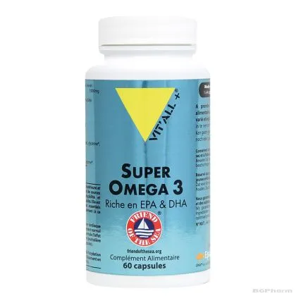 Супер Омега 3 1000 мг ( EPA 400 мг / DHA 300 мг ) х 60 капсули ВИТАЛ ПЛЮС | Vit'all + Omega 3
