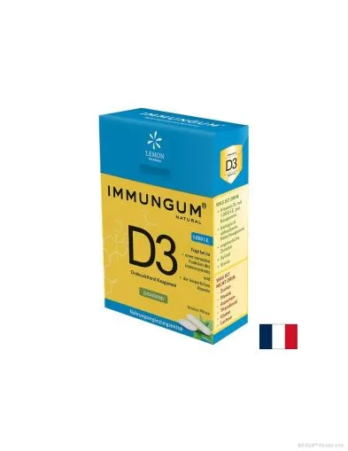 Дъвки с витамин Д3 с аромат на мента х 20 броя ЛЕМОН ФАРМА | Lemon Pharma Immungum D3