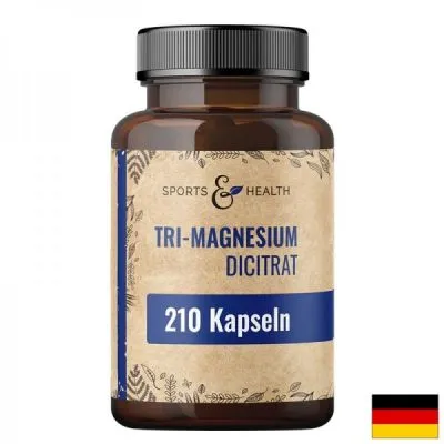 Три-магнезиев дицитрат 120 мг x 210 капсули Sports & Health Solutions | Tri-Magnesium dicitrate
