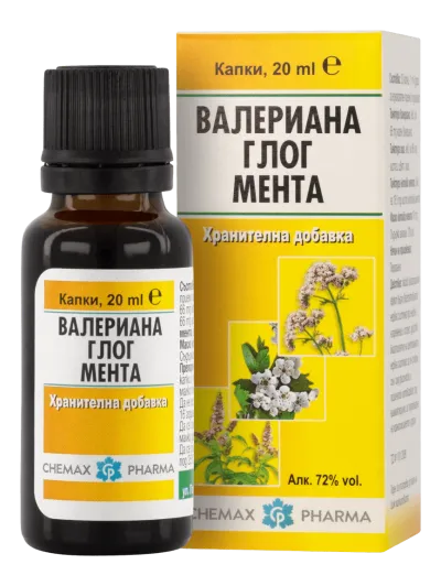Мента, глог, валериана на капки х 20 мл ХИМАКС ФАРМА | Chimax Pharma