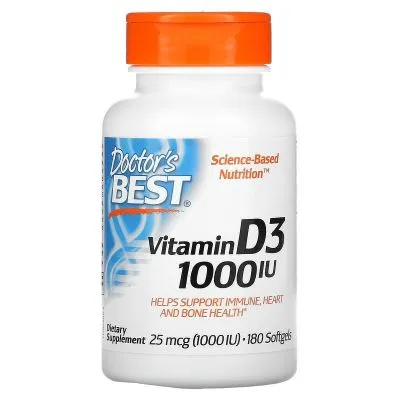 Витамин Д3 1000 IU х 180 капсули ДОКТОР'С БЕСТ | Doctor's Best Vitamin D3