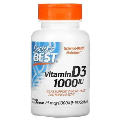 Витамин Д3 1000 IU х 180 капсули ДОКТОР'С БЕСТ | Doctor's Best Vitamin D3