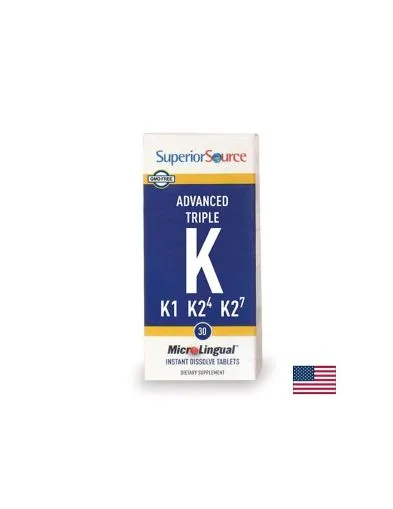 Витамин К ( К1, К2 МК-4 и МК-7 ) х 30 сублингвални таблетки Superior Source | Advanced Triple K
