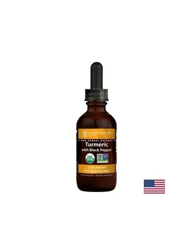 Куркума с черен пипер - екстракти на капки х 59.2 мл Global Healing | Turmeric & Black Pepper