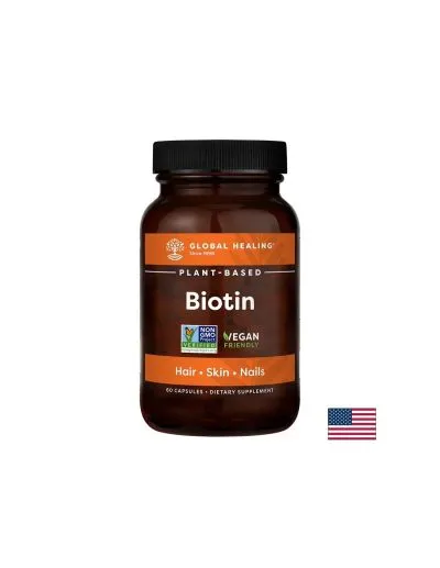 Биотин ( Витамин Б7 ) 2500 мкг x 60 капсули с високо усвояване Global Healing | Biotin