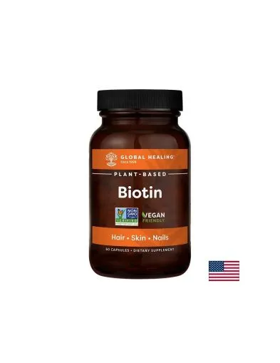 Биотин ( Витамин Б7 ) 2500 мкг x 60 капсули с високо усвояване Global Healing | Biotin