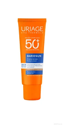БАРИЕСЪН Тониран ТЪМЕН слъцезащитен крем за лице SPF50+ 50 мл ЮРИАЖ | URIAGE Bariesun