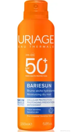 БАРИЕСЪН Слънцезащитен спрей аерозол за тяло SPF50+ 200 мл ЮРИАЖ | URIAGE Bariesun