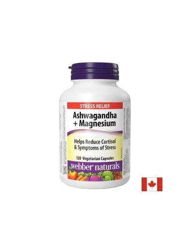 Ашваганда екстракт + магнезий х 120 капсули Webber Naturals | Ashwagandha + Magnesium