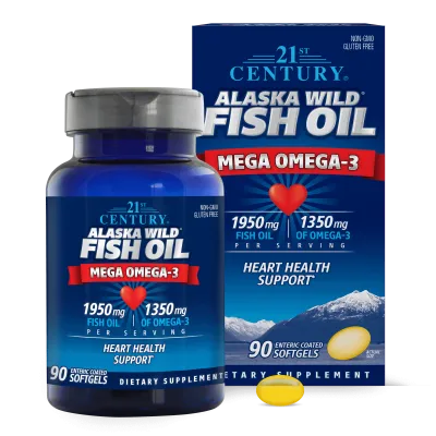 21st Century Омега 3 Рибено масло от Аляска х 90 капсули | Alaska Wild Fish Oil Mega Omega-3