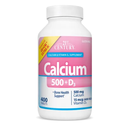 21st Century Калций 500 мг + Витамин Д3 600IU х 400 таблетки | Calcium + Extra D3