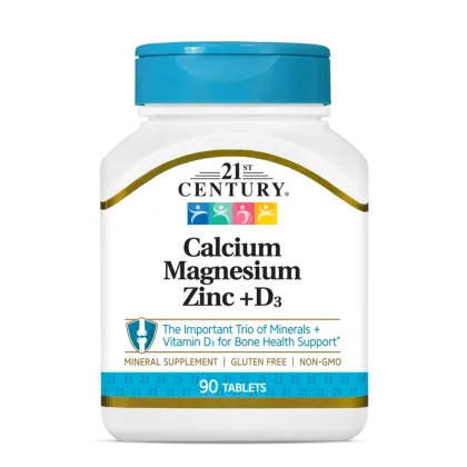 21st Century Калций, Магнезий, Цинк + Витамин Д3 х 90 таблетки | Calcium Magnesium Zinc + D3