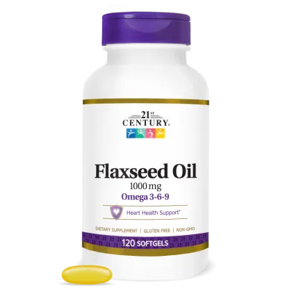 21st Century Омега 3 Масло от ленено семе 1000 мг х 120 капсули | Flaxseed Oil