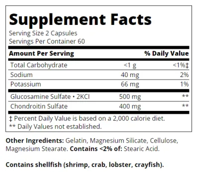 21st Century Глюкозамин + Хондроитин 250/200 мг х 60 капсули | Glucosamine Chondroitin