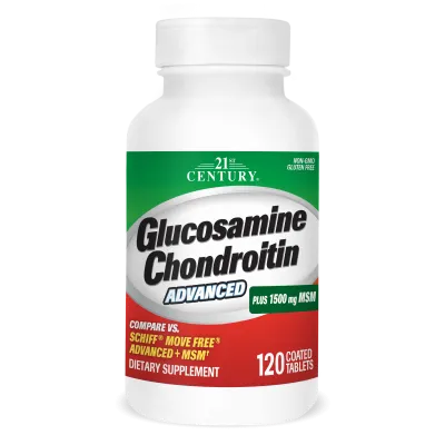21st Century Глюкозамин, Хондроитин + МСМ х 120 таблетки |  Glucosamine Chondroitin + MSM